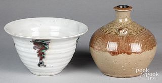 Jugtown pottery Chinese bowl and vase