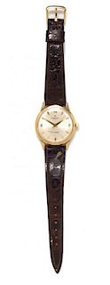 A 10 Karat Yellow Gold "Thin-o-Matic" Wristwatch, Hamilton, Circa 1960's,