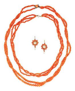 A Collection of Coral Jewelry,