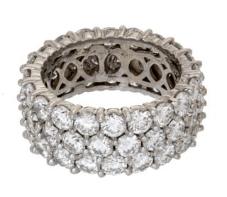 Diamond Eternity Ring, 6.00carat, 14K White Gold Ring, Size: 5