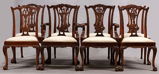 Chippendale Style, Mahogany Dining Chairs, H 39'' 8