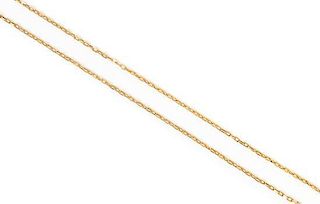 * An 18 Karat Yellow Gold Elongated Cable Link Necklace, 10.70 dwts.