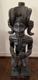 African Carved Figure H 30'' W 10''