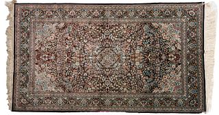 Chinese Silk Carpet W 5' L 8' Hand Woven