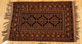Persian Balouch Handwoven Wool Rug, C. 1880, W 3' 1'' L 4' 9''