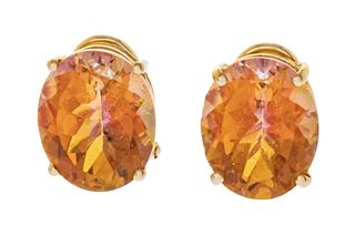 Mystic Topaz Earrings, 14Kt Gold, H 0.5''