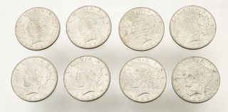 U.S. Silver Dollars, 1923, 28mm Diameter, 8 pcs
