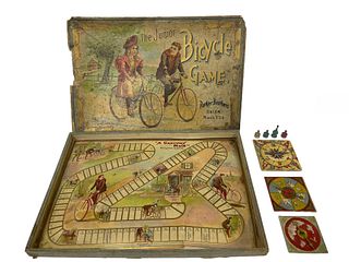 Parker Brothers  "The Junior Bicycle Game", C. 1900, H 11.75'' W 16.25''