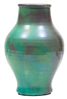 Pewabic Pottery (American, 1903) Iridescent Glazed Vase, H 10.75'' Dia. 6.25''