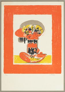 Graham Sutherland (British, 1903-1980) Lithograph In Colors On Wove Paper, Untitled, H 22.75'' W 16''