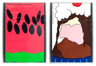 Stephen Frykholm For Herman Miller (American) Screenprints In Colors On Paper,  1971-72, Summer Picnic Posters: 2, H 40.25'' W 28.5'' 2 pcs