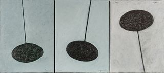 Begwoaio  Triptych Oils On Canvas,  1993, H 24'' W 18''