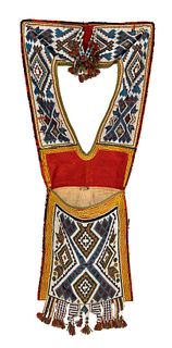 Native American Beaded Bandolier Bag, C. Late 19th C., W 11'' L 33.75''