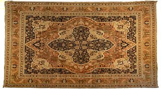 Semi-Antique Persian Tabriz Handwoven Wool Rug, W 11' 2", L 14' 6"