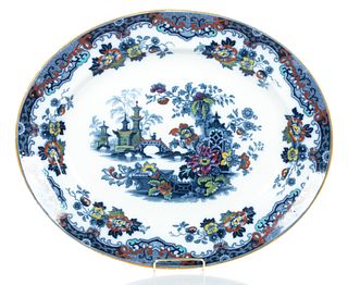 English Ironstone Porcelain Oval Platter C. 19th.c.,
