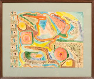 Jack Faxon, USA, 1936 -10 Watercolor Abstract, H 17'' W 24''