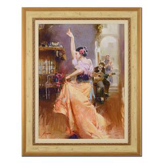 Pino (1939-2010), "Isabella" Framed Limited Edition Artist-Embellished Giclee on Canvas. Numbered and Hand Signed with Certificate of Authenticity.