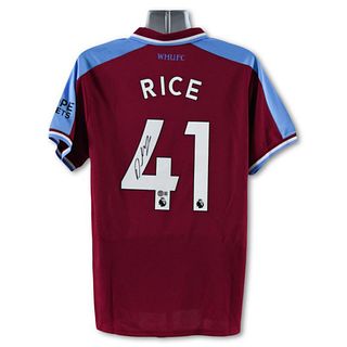 West Ham United F.C. Jersey Autographed by Professional Footballer, Declan Rice with Certificate of Authenticity.