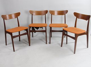 Set of 4 Danish Modern Teak Dining Chairs, Schionning & Elgaard