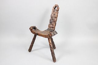 Brutalist Sculptural 3 Legged Birthing Stool/Chair