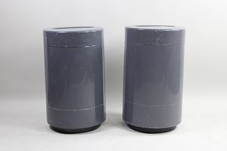 Matching Pair Kartell Style Mid Century Modern Trash Cans