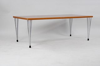 Danish Modern Jacobsen Hairpin Leg Wood Dinette Table