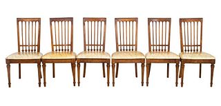Beech Wood Dining Chairs, 6
