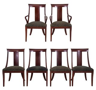 Regency Style Dining Chairs En Gondole, 6