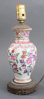 Chinese Famille Rose Vase Mounted as Lamp