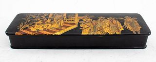Chinese Lacquered Glove Box, 19th Century