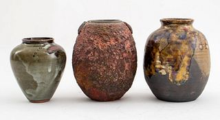 American Studio Signed Glazed Ceramic Vase, 3