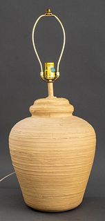 Vintage Pottery Plum Shape Table Lamp