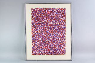 Dated 1970 Patriotic Font Screenprint, Norman Ives Style