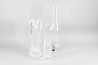 Lot of 3 Scandinavian Modern Orrefors Swedish Art Glass
