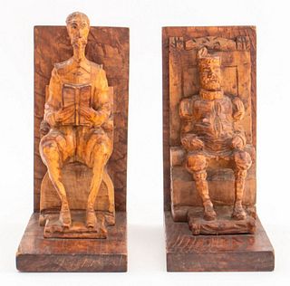 Spanish Carved Wood Bookend, 2