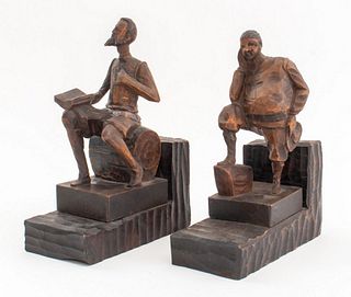 Don Quixote & Sancho Panza Carved Wood Bookend, 2