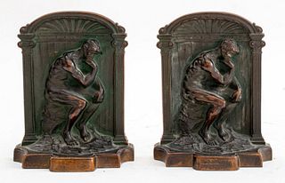 After Rodin "The Thinker" Bronze Bookend, 2