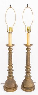 Baroque Revival Chased Brass Candelabra Lamp, 2