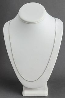 Italian 18K White Gold Cable Chain Necklace