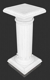 Neoclassical Painted Wood Column Pedestal