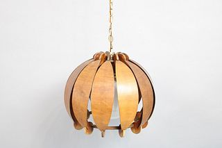 Danish Mid-Century Modern Bent Plywood Hanging Light