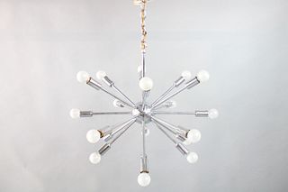 Mid Century Modern Original Chrome Sputnik Hanging Light Chandelier