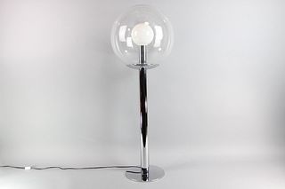 Mid-Century Modern Chrome Globe Table Lamp by Sonneman