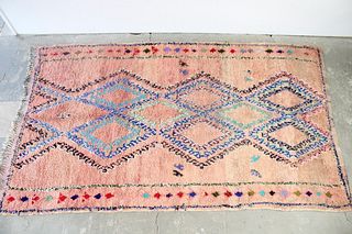 Pink & BlueBerber Moroccan Shag Rug, 7'x12'