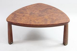 Burl Triangular Coffee Table by Edward Wormley for Dunbar