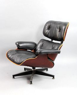 Eames Lounge Chair for Herman Miller, Black Leather