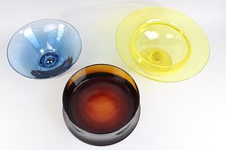 Lot of 3 Mid-Century Modern Art Glass Bowls