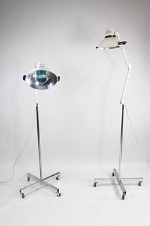 Pair of Industrial Mid Century Modern Luxo Dental Lights, Floor Lamps