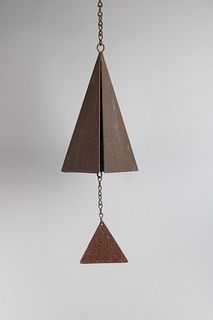 Mid Century Modern Minimalist Pyramid Iron Wind Chime