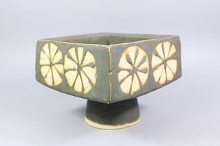Mid-Century Modern Studio Pottery Ikebana Flower Vessel